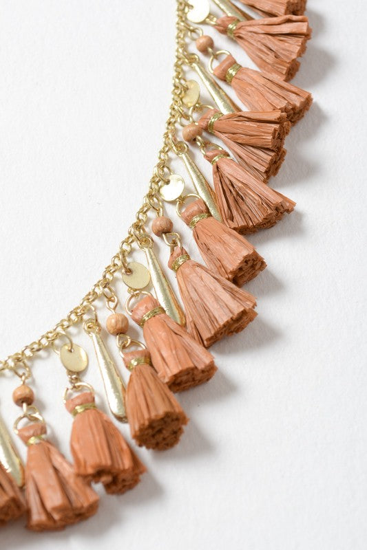 Tassel Me Tawni Necklace in Clay